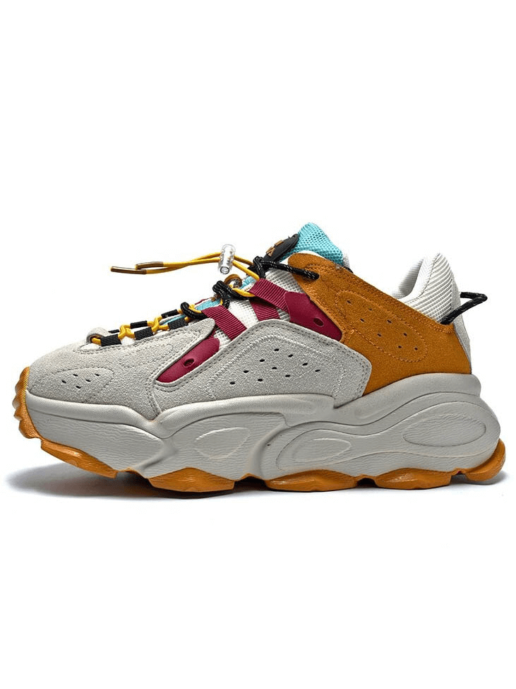 Waterproof thick bottom running shoe with vibrant accents, perfect for outdoor walking. Model SF0376 offering comfort and stability.